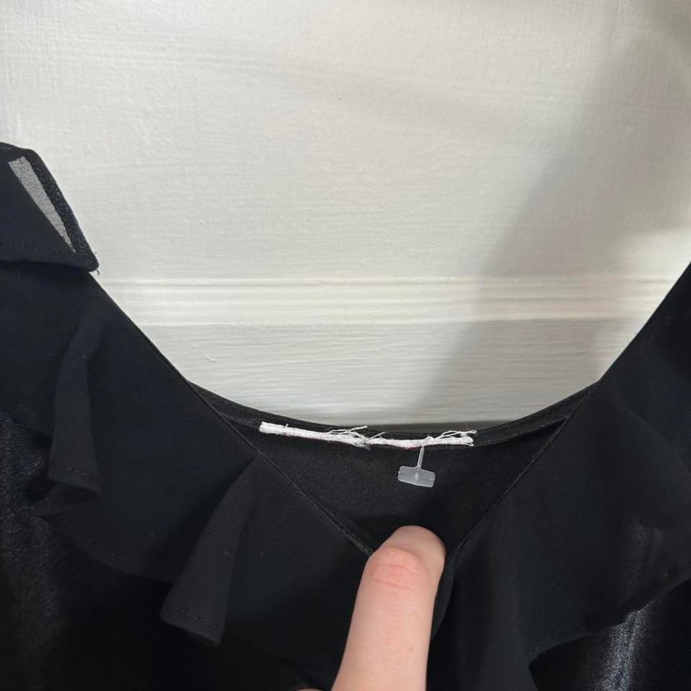 Vintage Black Satin Slip Dress - Picture 2 of 3